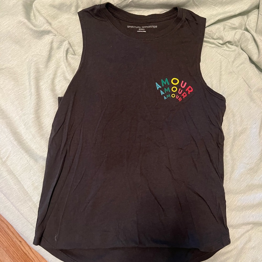 Size S Spiritual Gangster crop tank - amour amour amour - worn twice